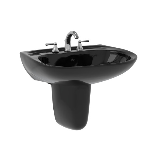 Toto Prominence Oval Wall-Mount Bathroom Sink And Shroud For 4 Inch Center Faucets, Ebony - LHT242.4#51