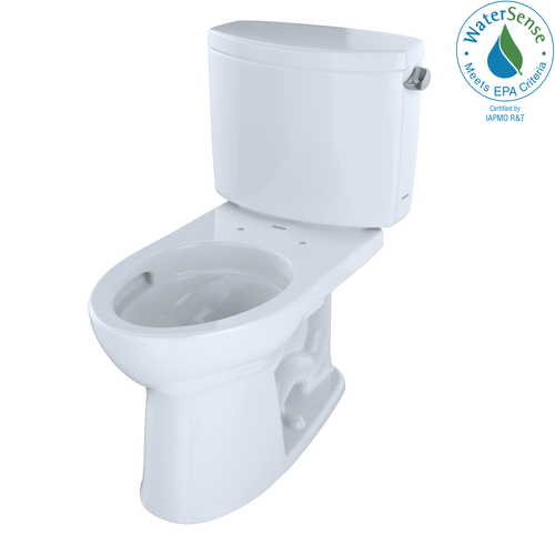 Toto Drake II Two Piece Elongated Universal Height Toilet with CEFIONTECT and Right Hand Lever 1.28 GPF Less Seat in Cotton White Toto Drake II Two Piece Elongated Universal Height Toilet with CEFIONTECT and Right Hand Lever 1.28 GPF Less Seat in Cotton White