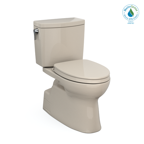 Toto Vespin II 1G Two-Piece Elongated 1.0 GPF Universal Height Toilet With Cefiontect And SS124 Softclose Seat, Washlet+ Ready, Bone - MS474124CUFG#03