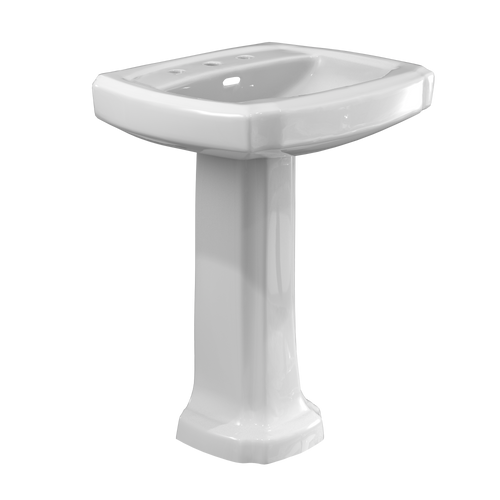 Toto Guinevere 24-3/8" X 19-7/8" Rectangular Pedestal Bathroom Sink For 8 Inch Center Faucets, Cotton White - LPT972.8#01