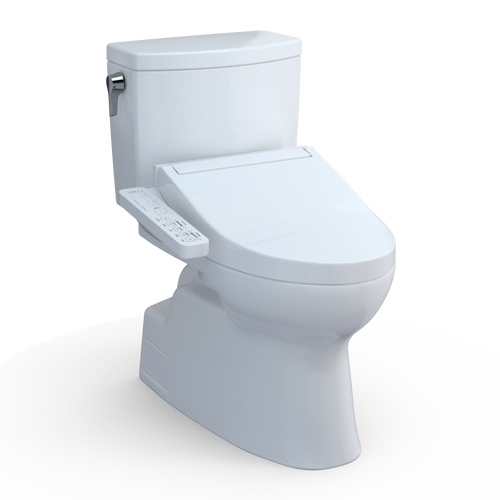 Toto Washlet+ Vespin II 1G Two-Piece Elongated 1.0 GPF Toilet And Washlet+ C2 Bidet Seat, Cotton White - MW4743074CUFG#01