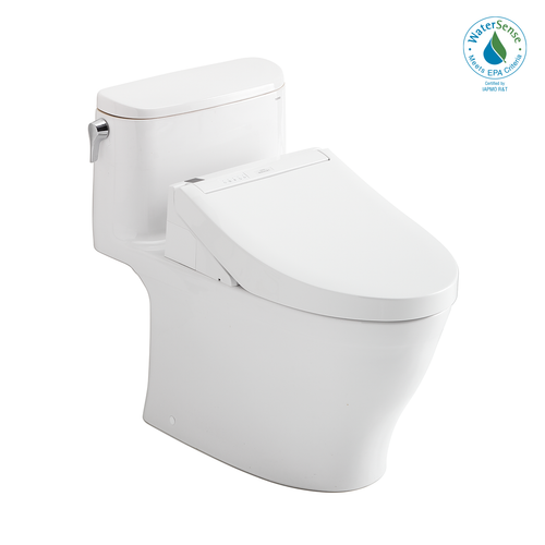 Toto Washlet+ Nexus One-Piece Elongated 1.28 GPF Toilet And Washlet C5 Bidet Seat, Cotton White - MW6423084CEFG#01