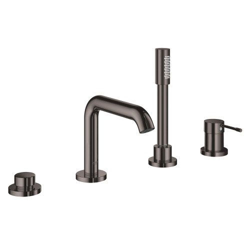 Grohe Essence 19578A0A 4-Hole Single-Handle Deck Mount Roman Tub Faucet with 1.75 GPM Hand Shower in Grohe Hard Graphite