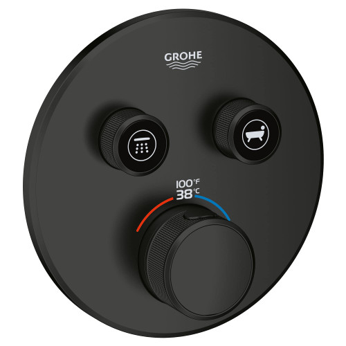 Grohe Grohtherm 291372430 Dual Function Thermostatic Valve Trim in Matte Black