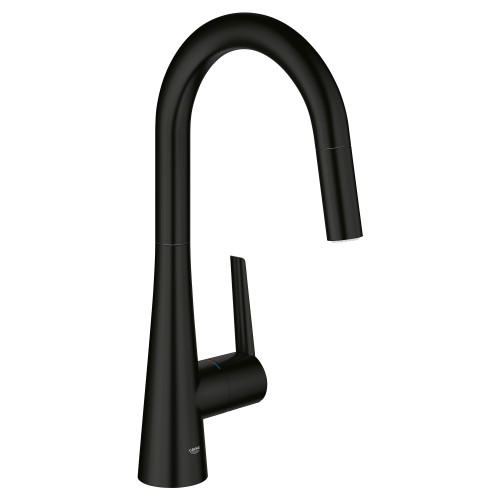Grohe Zedra 322262433 Single-Handle Pull Down Kitchen Faucet Dual Spray 1.75 GPM in Matte Black