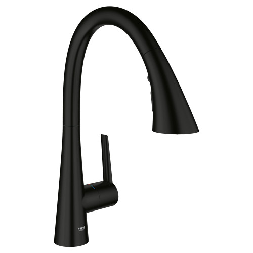 Grohe Zedra 322982433 Single-Handle Pull Down Kitchen Faucet Triple Spray 1.75 GPM in Matte Black