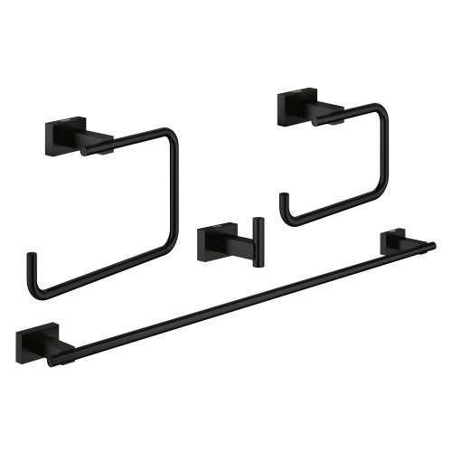 Grohe Essentials Cube 407782431 4-in-1 Accessory Set in Matte Black