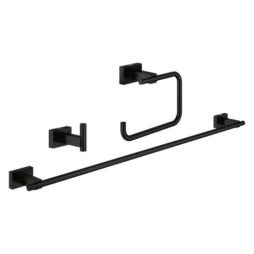 Grohe Essentials Cube 407772431 3-in-1 Accessory Set in Matte Black