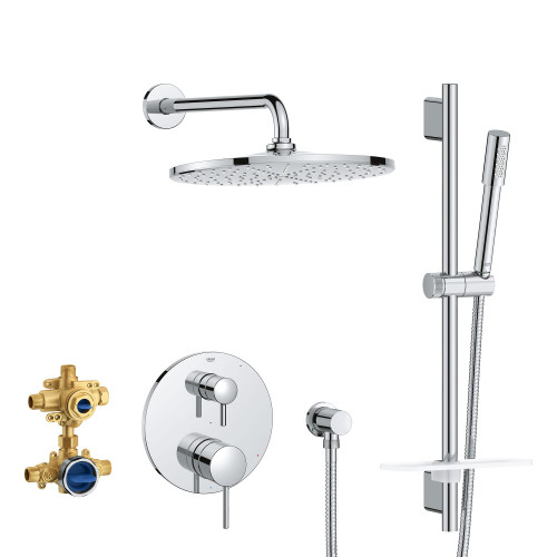 Grohe Timeless 29430000 TIMELESS PRESSURE BALANCE RAIN SHOWER SET in Grohe Chrome