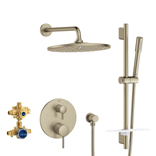 Grohe Timeless 29430EN0 TIMELESS PRESSURE BALANCE RAIN SHOWER SET in Grohe Brushed Nickel