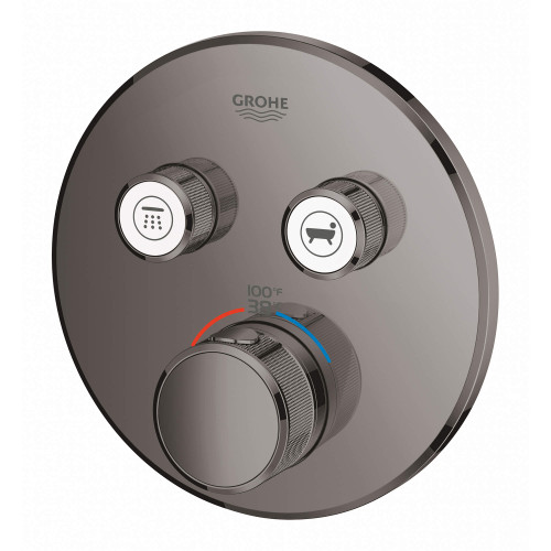Grohe Grohtherm 29137A00 Dual Function Thermostatic Valve Trim in Grohe Hard Graphite