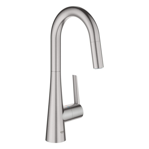 Grohe Zedra 32283DC3 Single-Handle Pull Down Dual Spray Prep Faucet 1.75 GPM in Grohe Supersteel