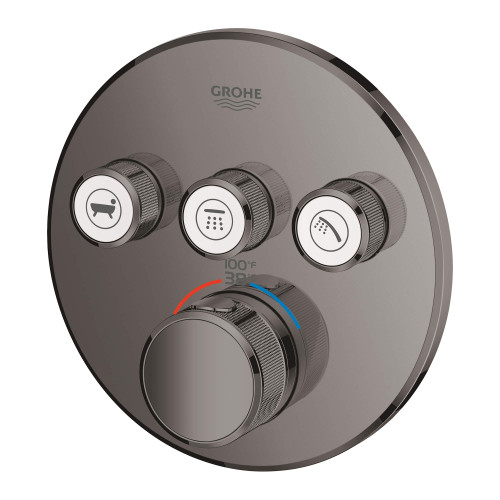 Grohe Grohtherm 29138A00 Triple Function Thermostatic Valve Trim in Grohe Hard Graphite