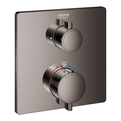 Grohe Grohtherm 24111A00 Dual Function 2-Handle Thermostatic Valve Trim in Grohe Hard Graphite