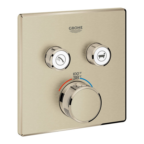 Grohe Grohtherm 29141EN0 Dual Function Thermostatic Valve Trim in Grohe Brushed Nickel