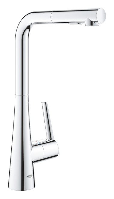 Grohe Zedra 33893002 Single-Handle Pull-Out Kitchen Faucet Dual Spray 1.75 GPM in Grohe Chrome