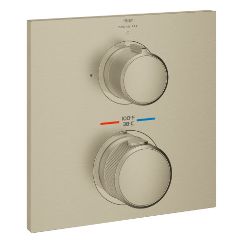 Grohe Allure 29177EN1 Allure Single Function 2-Handle Thermostatic Valve Trim in Grohe Brushed Nickel