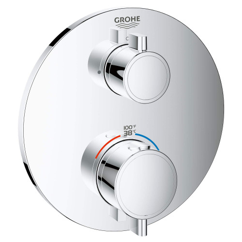 Grohe Grohtherm 24133000 Dual Function 2-Handle Thermostatic Valve Trim in Grohe Chrome