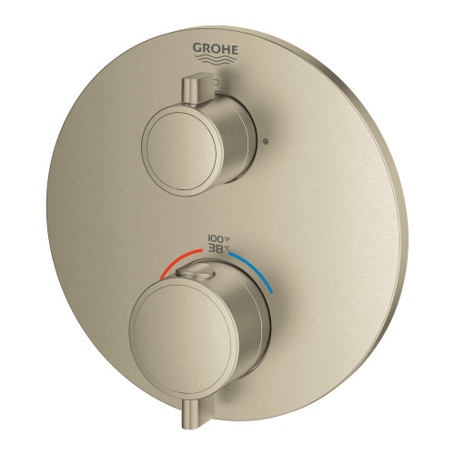 Grohe Grohtherm 24133EN0 Dual Function 2-Handle Thermostatic Valve Trim in Grohe Brushed Nickel