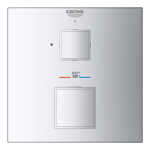 Grohe Grohtherm 24157000 Single Function 2-Handle Thermostatic Valve Trim in Grohe Chrome