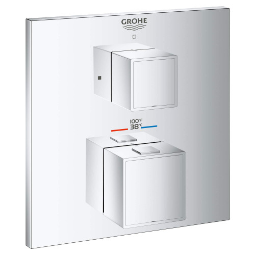 Grohe Grohtherm 24157000 Single Function 2-Handle Thermostatic Valve Trim in Grohe Chrome