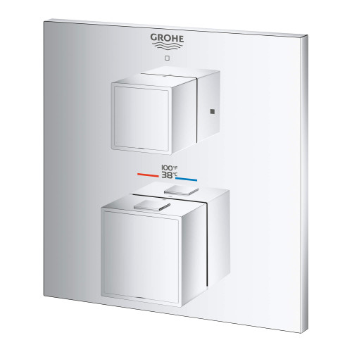 Grohe Grohtherm 24158000 Dual Function 2-Handle Thermostatic Valve Trim in Grohe Chrome