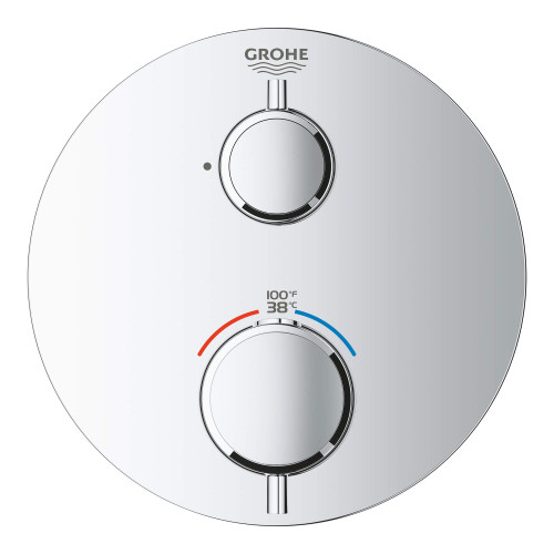 Grohe Grohtherm 24107000 Single Function 2-Handle Thermostatic Valve Trim in Grohe Chrome