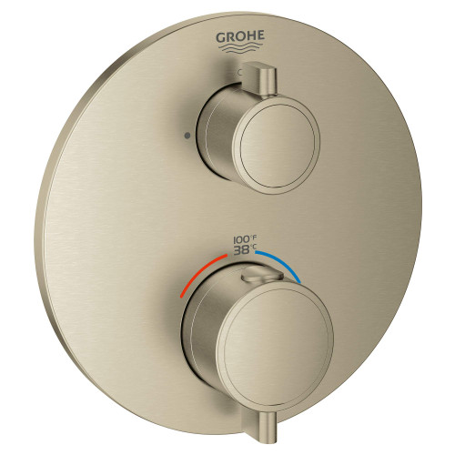 Grohe Grohtherm 24107EN0 Single Function 2-Handle Thermostatic Valve Trim in Grohe Brushed Nickel