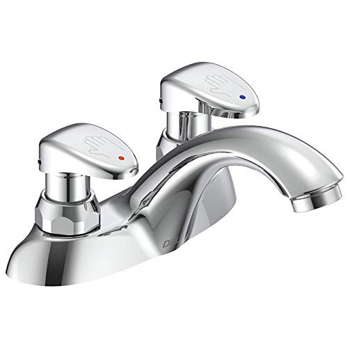 Delta Commercial 86T Two Handle Metering Slow-Close Bathroom Faucet in Chrome