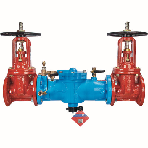Watts Series 009 RPZ Backflow Preventer 3 Inch OSY Lever Handles Cast Iron Epoxy