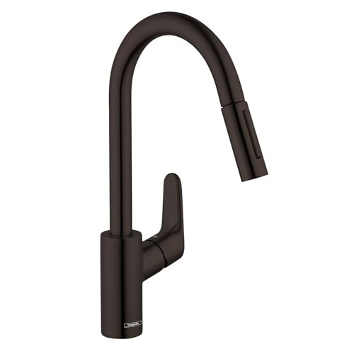 Hansgrohe 04505670 Focus High Arc Kitchen Faucet, 2-Spray Pull-Down, 1.75 GPM in Matte Black