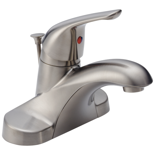 Delta Foundations Single Handle Centerset Bathroom Faucet in Stainless Finish - B510LF-SS Delta Foundations Single Handle Centerset Bathroom Faucet in Stainless Finish - B510LF-SS