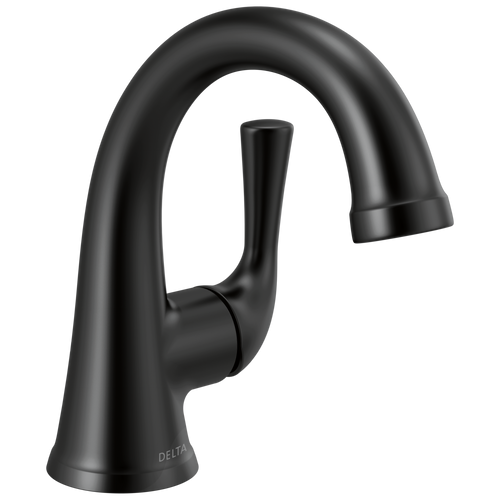 Delta Kayra Single Handle Bathroom Faucet with Metal Drain & Pop Up in Matte Black Finish - 533LF-BLMPU Delta Kayra Single Handle Bathroom Faucet with Metal Drain & Pop Up in Matte Black Finish - 533LF-BLMPU