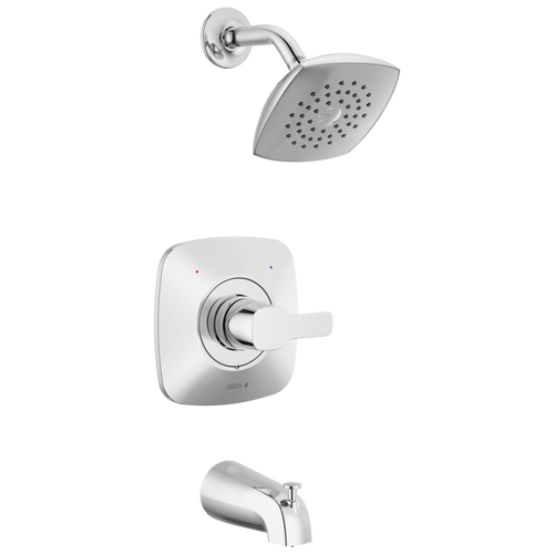 Delta Modern Monitor 14 Series Rounded Square Tub & Shower Trim in Chrome Finish - T144339-PP