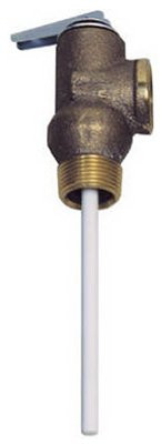 Watts 3/4" Lead Free Self Closing Temperature and Pressure Relief Valve, 150 psi, 210 Degree F, Test Lever, 8" Extension Thermostat - 0556001
