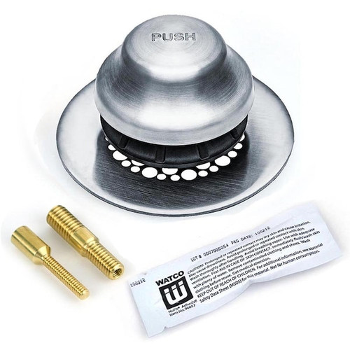 Watco Universal NuFit Foot Actuated Tub Closure - Stopper Body with Integrated Grid Strainer in Chrome Brushed - 48750-FA-CB-G-2P