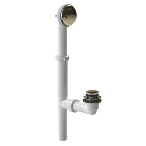 Watco Series 500 Presflo Bath Waste Kit for Tubs up to 16" - PVC Plastic Waste, Overflow, and Stopper in Chrome Plated - 500-PF-PVC-CP