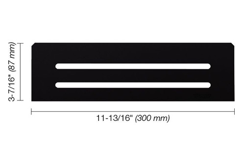 Schluter Systems SHELF-N Aluminum Rectangular Niche Shelf in Wave Design in Matte Black - SNS1D10MGS