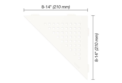 Schluter Systems SHELF-E Aluminum Triangular Corner Shelf in Square Design for Tiled Walls with 3/32" Anchoring Tabs in Matte White - SES1D3MBW