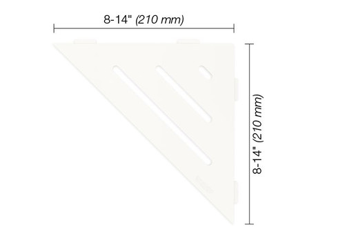 Schluter Systems SHELF-E Aluminum Triangular Corner Shelf in Wave Design for Tiled Walls with 3/32" Anchoring Tabs in Matte White - SES1D10MBW