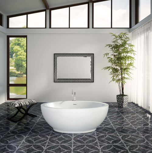 Bain Ultra Opalia 6839 Oval Freestanding 1-Person 51 Gallon Soaker Bathtub with 1-1/2" Standard Deck in Black/White - BOPPOF00N-66 Bain Ultra Opalia 6839 Oval Freestanding 1-Person 51 Gallon Soaker Bathtub with 1-1/2" Standard Deck in Black/White - BOPPOF00N-66