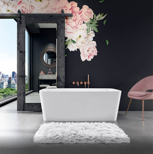 Bain Ultra Vibe 5828 Rectangular Freestanding 1-Person 44 Gallon Soaker Bathtub with 1-1/2" Standard Deck in White - BVICRF00N-01 Bain Ultra Vibe 5828 Rectangular Freestanding 1-Person 44 Gallon Soaker Bathtub with 1-1/2" Standard Deck in White - BVICRF00N-01
