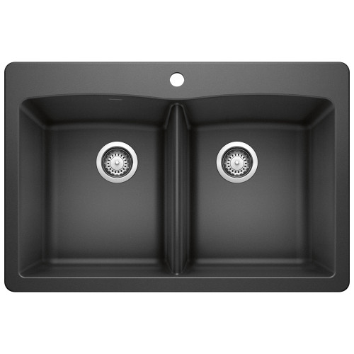 Blanco 440221 Diamond Equal Double Bowl Silgranit II- White Drop In Kitchen Sink