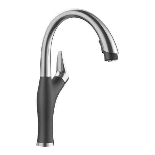 Blanco 442032 Artona Faucet with Pull-Down Spray 1.5gpm - Caf?? Brown/Stainless Dual Finish