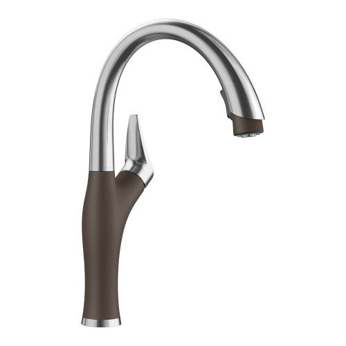 Blanco 442033 Artona Faucet with Pull-Down Spray 1.5gpm - Cinder/Stainless Dual Finish