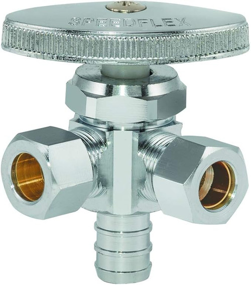 Eastman 04343LF Multi-Turn Dual Outlet Stop Valve 1/2 Inch PEX