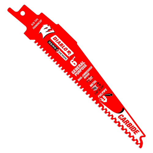 Diablo DS0609CGP10 6 in. Demo Demon Carbide General Purpose Recip (10-Pack) - 5 Pack