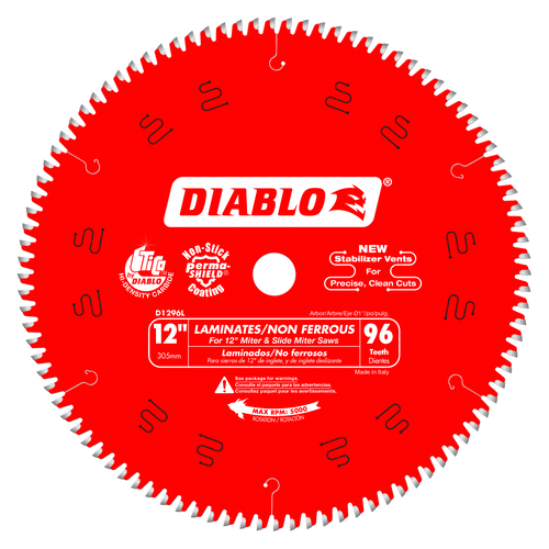 Diablo D1296L 12 in. x 96 Tooth Laminate / Aluminum Saw Blade - 10 Pack