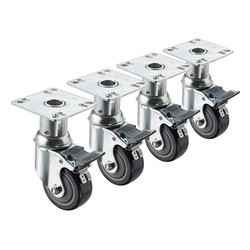 Krowne Heavy Duty 6Adjustable Height 3-1/2-in X 3-1/2-in Plate Caster With 3-in Wheel (Set Of 4) - 28-135S