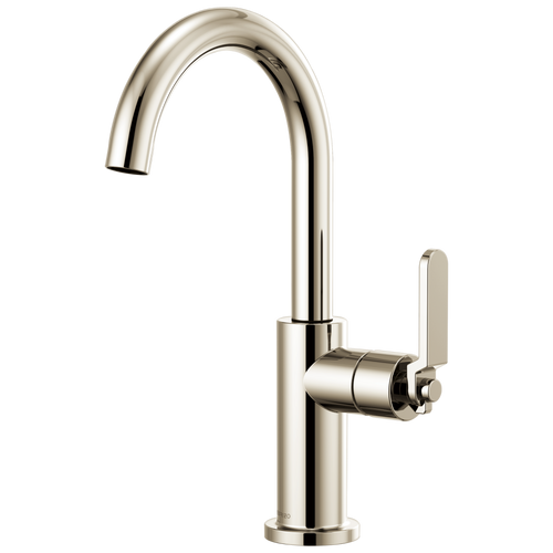 Brizo Litze 61044LF-SS Bar Faucet with Arc Spout and Industrial Handle Stainless